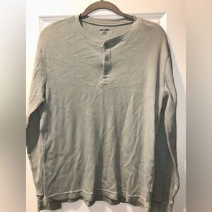 Old Navy Men's Medium Bluish Grey Henley Shirt